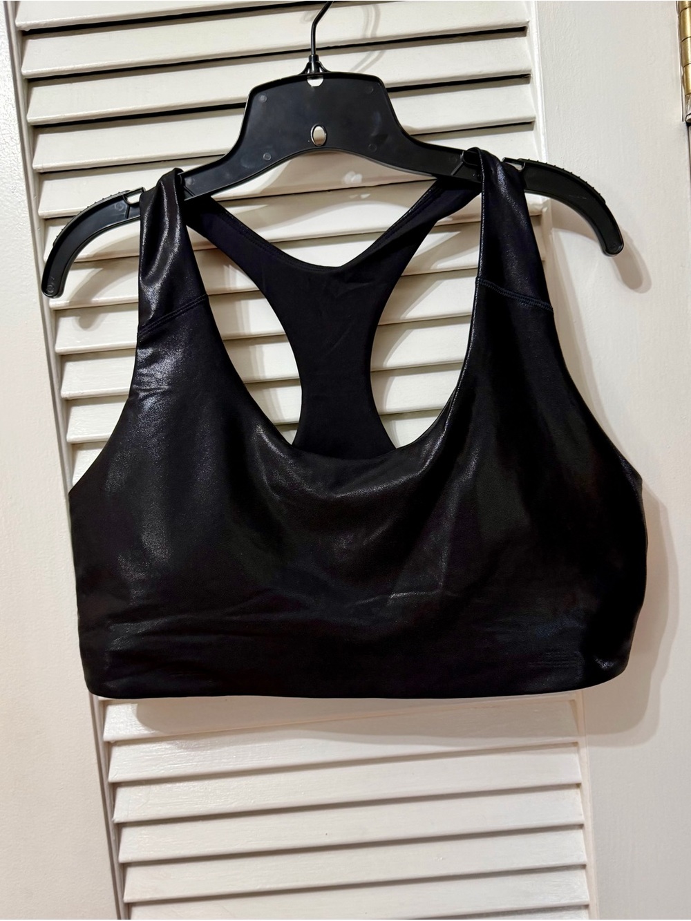 Old Navy Black Satin-Look Racerback Sports Bralette